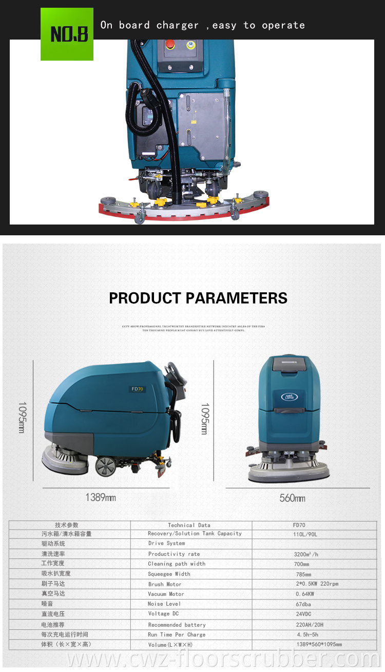 Electrical self propelled automatic floor cleaning machine